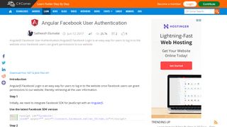 
                            7. Angular Facebook User Authentication - c-sharpcorner.com
