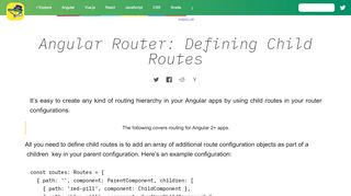 
                            6. Angular Router: Defining Child Routes ← Alligator.io