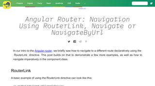 
                            4. Angular Router: Navigation Using RouterLink, Navigate …