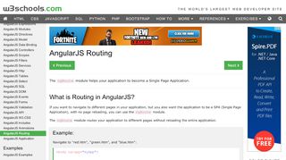 
                            1. Angular Routing - w3schools.com