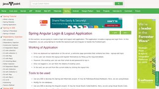 
                            3. Angular + Spring Login and Logout Example - javatpoint