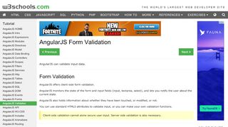 
                            1. Angular Validation - w3schools.com