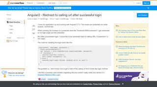 
                            2. Angular2 - Redirect to calling url after successful login - Stack ...