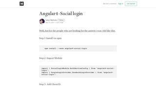 
                            2. Angular4-Social login - Saloni Malhotra - Medium