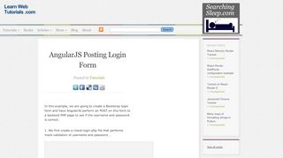 
                            10. AngularJS Posting Login Form | Learn Web Tutorials