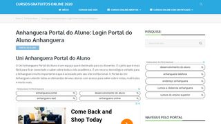 
                            3. Anhanguera Portal do Aluno: Login Portal do Aluno Anhanguera