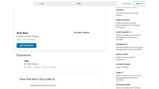 
                            9. Anil Nair - CMD - Anil Nair Classes | LinkedIn