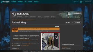 
                            2. Animal King | Half-Life Wiki | FANDOM powered by Wikia