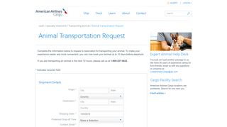 
                            4. Animal Transportation Request - American Airlines Cargo - Air Freight ...