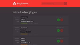 
                            2. anime-loads.org passwords - BugMeNot