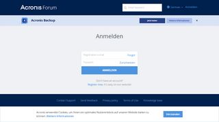 
                            7. Anmelden | Acronis Foren