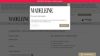 
                            1. Anmelden | MADELEINE Mode Österreich