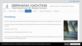 
                            6. Anmeldung - GERMANN YACHTING - yachtschule-germann.de