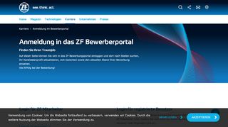 
                            7. Anmeldung in das ZF Bewerberportal - ZF Friedrichshafen AG