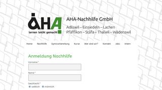 
                            2. Anmeldung Nachhilfe - AHA-Nachhilfe