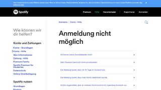 
                            1. Anmeldung nicht möglich - Spotify