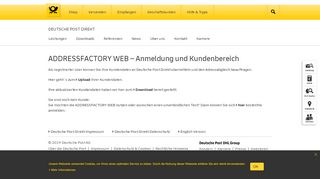 
                            2. Anmeldung und Kundenbereich | ADDRESSFACTORY WEB ...