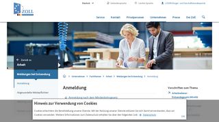 
                            2. Anmeldung - Zoll online