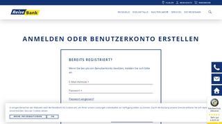 
                            1. Anmeldung zum persönlichen Bereich - reisebank.de