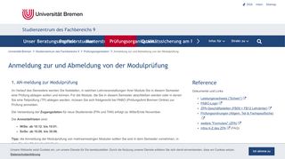 
                            4. Anmeldung zur und Abmeldung von der ... - Uni Bremen