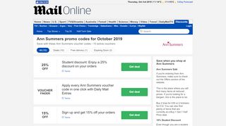 
                            9. Ann Summers promo code - 15% OFF in August - Daily Mail