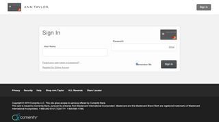 
                            1. Ann Taylor Mastercard - Sign In