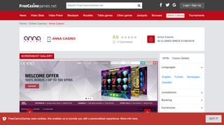 
                            3. Anna Casino Online Casino Review - Freecasinogames