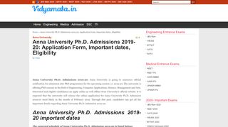 
                            5. Anna University Ph.D. Admissions 2019-20: Application Form ...