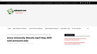 
                            5. Anna University Results April May 2019 coe1.annauniv.edu