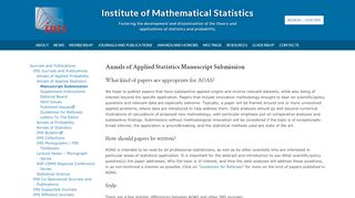 
                            1. Annals of Applied Statistics ... - Institute of Mathematical Statistics