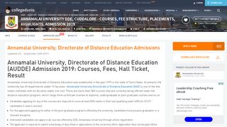 
                            5. Annamalai University Distance Education (DDE) Admission ...