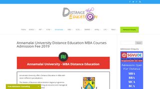 
                            9. Annamalai University Distance Education MBA Courses ...