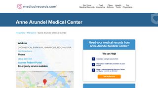 
                            7. Anne Arundel Medical Center | MedicalRecords.com