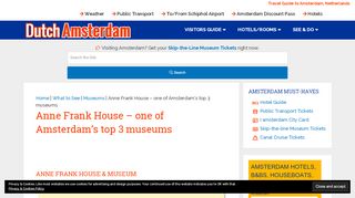 
                            7. Anne Frank House - Amsterdam Tourist Information