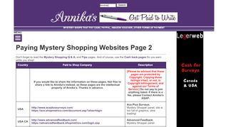 
                            5. Annika's - Paying Mystery Shopping Page 2