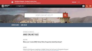 
                            2. ANNO Online FAQs - Ubisoft Support