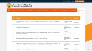 
                            4. Annoucements | Government of India, All India Council for ... - aicte