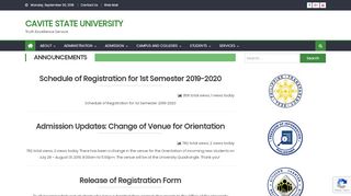 
                            8. Announcements – Cavite State University