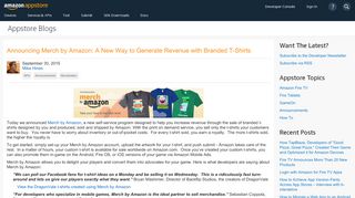 
                            2. Announcing Merch by Amazon: A New Way to Generate ...