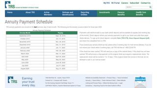 
                            6. Annuity Payment Schedule - TRS