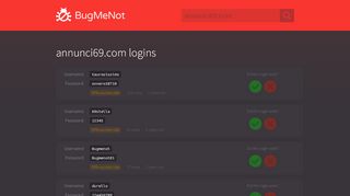 
                            6. annunci69.com passwords - BugMeNot