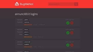 
                            7. annunci69.it passwords - BugMeNot