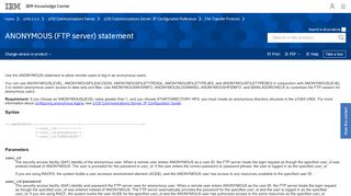 
                            10. ANONYMOUS (FTP server) statement - IBM - United States