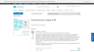 
                            1. Anonymous Logons - Microsoft