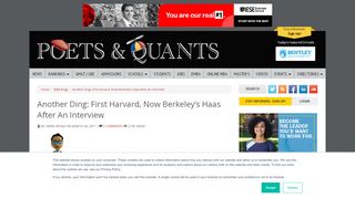 
                            5. Another Ding: First Harvard, Now Berkeley's Haas After An Interview