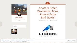 
                            7. Another Great Discounted Book Source: Early Bird Books | sharechair