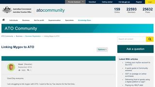 
                            4. Answered: Linking Mygov to ATO - ATO Community