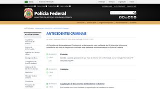 
                            8. Antecedentes Criminais — Polícia Federal - pf.gov.br