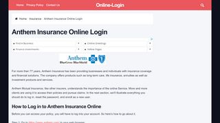 
                            9. Anthem Insurance Online Login - radiolounge.ca