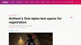 
                            8. Anthem’s first alpha test opens for registration - Polygon